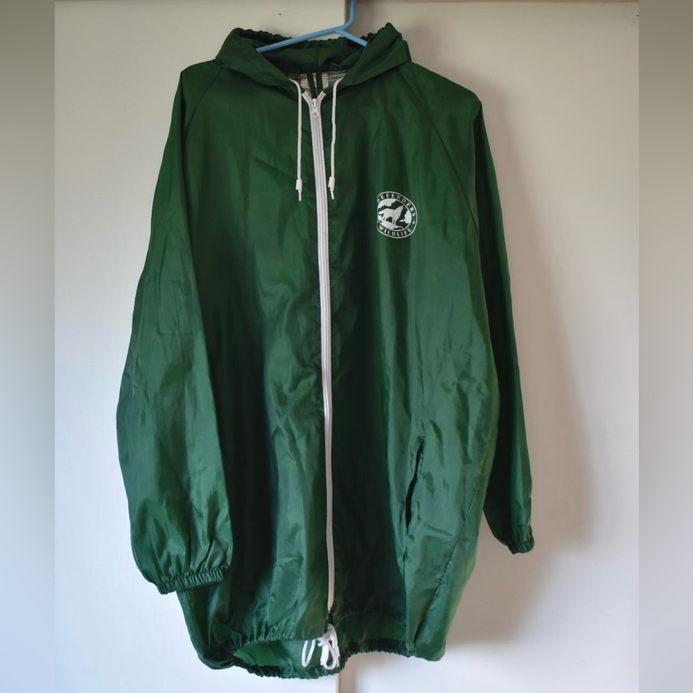Green Hooded Windbreaker Jacket